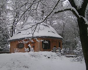 Winterwonderland rondom vakantiehuis in Schipborg, Noord Drenthe, bedekt met sneeuw.