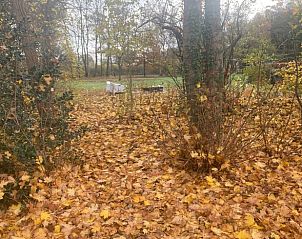 Buitenruimte van Huisje in Assen, vakantiehuis in Noord Drenthe met zitje en weids uitzicht.