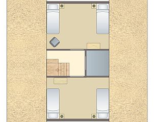 Floor plan of Het Land van Bartje 6-bed farmhouse in Ees, Drenthe, shows spacious rooms and practical layout for comfortable stay.