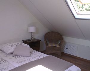 Comfortabele slaapkamer met dakraam in Huisje in Roderesch, Noord Drenthe.