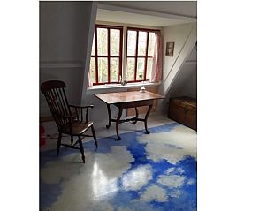 Werkruimte in Vakantiehuisje in Altena, Noord Drenthe, met schilderachtig uitzicht.