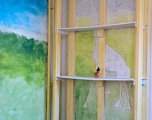 Detail van muurschildering in Vakantiehuisje in Altena, Noord Drenthe.