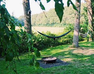 Houten buitenkant van DG357 vakantiehuis in Meppen, Drenthe omgeven door natuur.