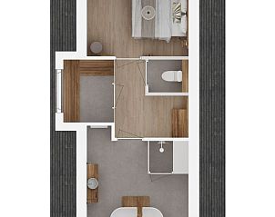 Plattegrond van bovenverdieping van Vrijstaande woning in Emmen, ideaal vakantieverblijf in Zuidoost Drenthe, Drenthe.