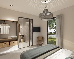 Lichte slaapkamer van Vrijstaande woning in Emmen met uitzicht op de natuur, vakantiehuis in Zuidoost Drenthe.