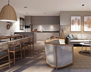 Open keuken en eetruimte in de Vrijstaande woning in Emmen, Drenthe met elegant interieur.