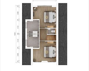 Bovenverdieping van de Vrijstaande woning in Emmen, Drenthe, met comfortabele slaapkamers, ideaal vakantiehuis in Zuidoost Drenthe.