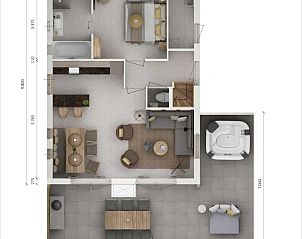 Plattegrond van de begane grond van de Vrijstaande woning in Emmen, ideaal vakantiehuis in Drenthe.