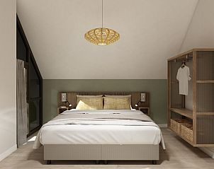 Moderne slaapkamer in de Vrijstaande woning in Emmen, gezellig vakantiehuis in Drenthe.