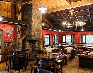 Gezellige binnenruimte van Vakantiehuisje in Erm, Zuidoost Drenthe, met rustieke inrichting en comfortabele zitplaatsen.