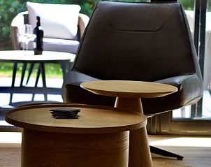 Stijlvolle meubels in woonkamer Vakantiehuis in Geesbrug, Drenthe.