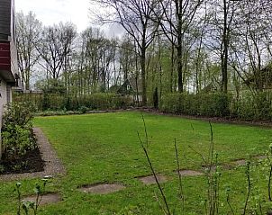 Grote tuin naast Huisje in Geesbrug, vakantiehuis in Geesbrug, Zuidoost Drenthe, ideaal voor ontspanning in de natuur.