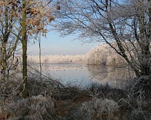 Meer in winterse setting bij Vakantiehuisje in Tweede Exlormond, Zuidoost Drenthe, Drenthe.