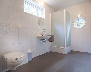 Moderne badkamer in Vakantiehuisje in Ruinen, Zuidwest Drenthe, met ruime douche en natuurlijk licht voor een ontspannend verblijf.