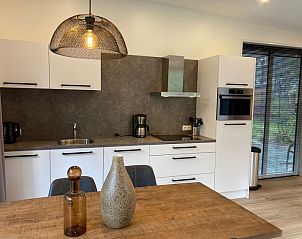 Moderne badkamer in Vakantiehuis Just Nature-Hottub, ontspannen in luxe in Ruinen, Drenthe.