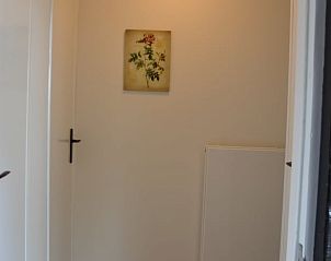 Entree van Vakantiehuis in Dwingeloo, Zuidwest Drenthe met kunst aan de muur.