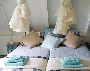Tweede slaapkamer met tweepersoonsbed in Vakantiehuisje in Wapse, ideaal voor gezinnen in Drenthe.