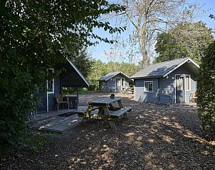 Gezellige vakantiehuisjes Trekkershut 4 Personen in Biddinghuizen, Flevoland met houten terras.