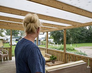 Cozy terrace overlooking greenery at Mobile home | 6 Persons in Biddinghuizen, Eastern Flevoland.