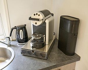 Coffee machine and kettle in kitchen of Mobile home | 6 Persons, Biddinghuizen, Eastern Flevoland.