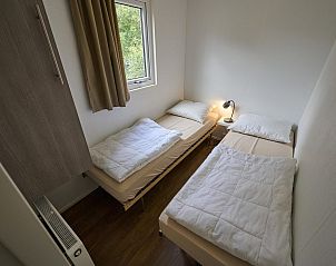 Second bedroom with two beds in Mobile home | 6 Persons, Biddinghuizen, Eastern Flevoland. Ideal for children.