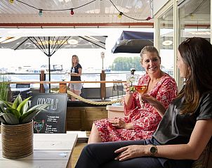 Cozy terrace overlooking the harbor at Mobile home | 6 Persons, Biddinghuizen, Eastern Flevoland.