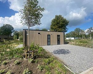 Vakantiehuis Cube Split 6 in Biddinghuizen omgeven door natuur, een perfecte plek voor ontspanning.