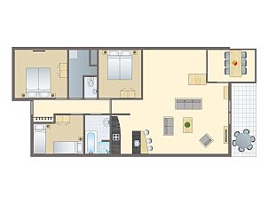 Verblijf 210136 • Bungalow Oostelijk Flevoland • Waterparc Veluwemeer | 6-persoons appartement | 6BA 