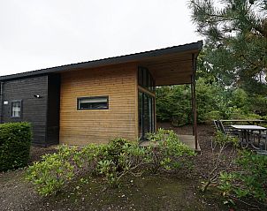 Chalet in Biddinghuizen in Oostelijk Flevoland, met terras en groene omgeving.