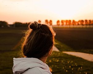 Breathtaking sunset near cottage in Kraggenburg, Eastern Flevoland.