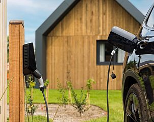 Charging point for electric cars at Unbrick One vacation home in Appelscha, Friese bossen, Friesland.