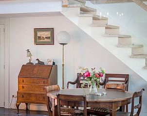 Zolderruimte met groot raam in vakantiehuis Oldeberkoop, Friese bossen.