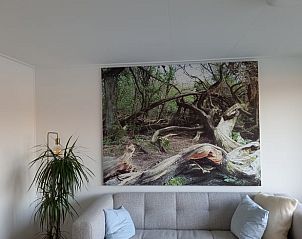 Gemtliches Wohnzimmer mit Kunst in Cottage in Oosterwolde, Friesische Wlder, Friesland.