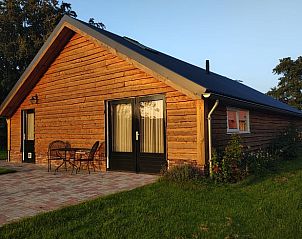 Ruime veranda van Vakantiehuis in Haulerwijk, omringd door natuur in Friesland.