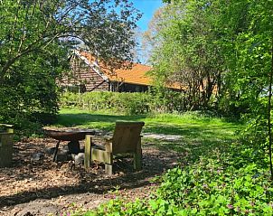 Groene tuin bij Vakantiehuisje in Boijl, perfect voor een ontspannen vakantie in Friesland.