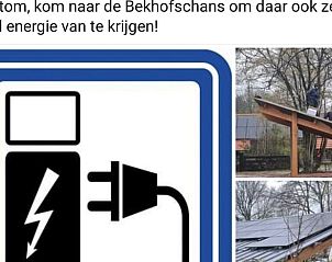 Oplaadpunt bij Vakantiehuisje in Boijl, ideaal voor elektrische voertuigen in Friesland.