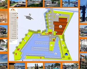 Plattegrond en omgeving van Huisje in Stavoren, vakantiehuis in Friesland, met diverse faciliteiten.