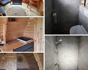 Moderne badkamer in Vakantiehuisje in Poppenwier, Het Friese platteland.