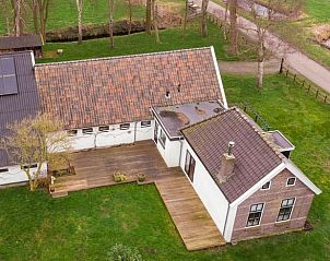 Luchtfoto van Vakantiehuis in Bantega, Friesland, omgeven door groene natuur en rust.