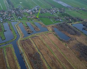 Panoramisch uitzicht op de natuur rondom Vakantiehuisje in Munnekeburen, Friesland.