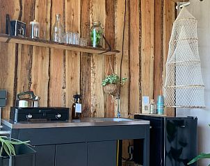 Keukenhoek in Huisje in Britswert, vakantiehuis op het Friese platteland in Friesland.