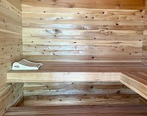 Interieur van de sauna in Vakantiehuis in Slappeterp, Friesland.