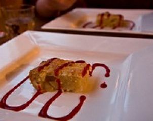 Heerlijk dessert geserveerd in Logement Doosje, bed and breakfast te Warfstermolen, Friesland.