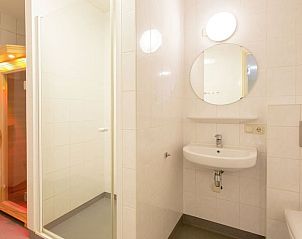 Sauna en douche in Huisje in Sint Annaparochie, ideaal voor ontspanning in het Friese platteland van Friesland.