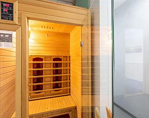 Wellness sauna in Groep in Friesland vakantiehuis, gelegen in Sint Annaparochie, Friesland, biedt ontspanning in het Friese platteland.