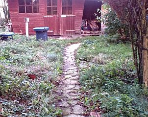 Sfeervol tuinhuisje bij vakantiehuisje in Wyns, omgeven door groen op het Friese platteland, Friesland.