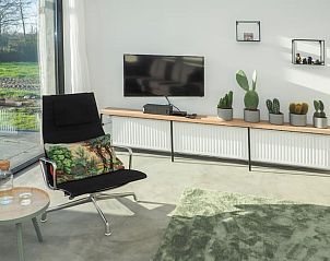 Comfortabele zithoek in Huisje in Bergharen, vakantieverblijf in Rivierengebied, Gelderland met moderne inrichting.