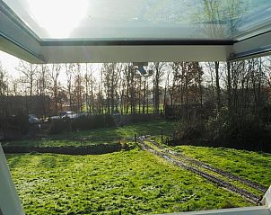 Uitzicht op groene velden vanuit Huisje in Bergharen, vakantieverblijf in Rivierengebied, Gelderland.