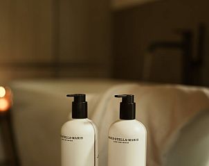 Luxe badkamerbenodigdheden in Vakantiehuisje in Altforst, Gelderland, creren een ontspannen sfeer in deze charmante vakantiewoning.