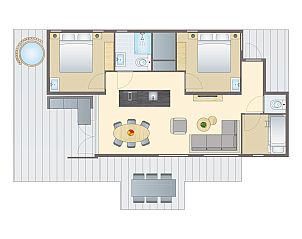 Verblijf 284424 - Bungalow Rivierengebied - 6 persoons Water & Hottub Lodge | 6B3